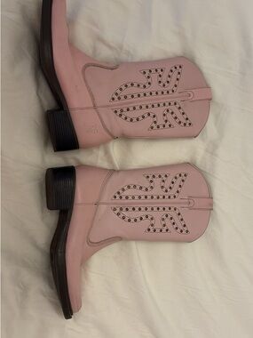 Frye Kids Pink Studded Western Boots
